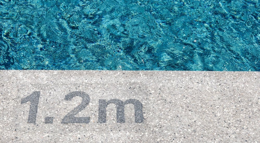 Edge of pool showing depth to be 1.2m
